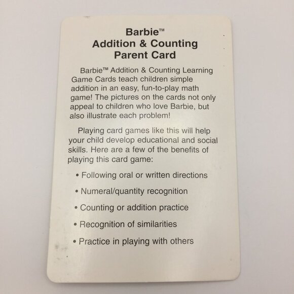 Barbie Addition & Counting Cards Early Learning Numbers Pictures Without Box - Picture 10 of 11
